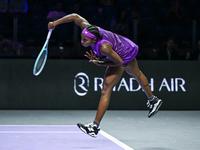 RIYADH, SAUDI ARABIA - NOVEMBER 03: Coco Gauff of USA during her match against Jessica Pegula of USA on day 2 of the 2024 WTA Finals, part o...