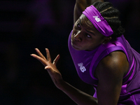 RIYADH, SAUDI ARABIA - NOVEMBER 03: Coco Gauff of USA during her match against Jessica Pegula of USA on day 2 of the 2024 WTA Finals, part o...