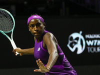 RIYADH, SAUDI ARABIA - NOVEMBER 03: Coco Gauff of USA during her match against Jessica Pegula of USA on day 2 of the 2024 WTA Finals, part o...