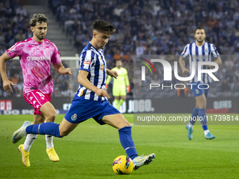 Martim Fernandes of FC Porto plays in the Portuguese Premier League soccer match against Estoril at the Estadio do Dragao in Porto, Portugal...