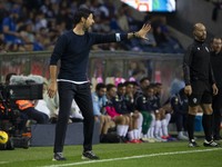 FC Porto coach Vitor Bruno gives instructions to his players during the match against Estoril at Estadio do Dragao in Porto, Portugal, on No...