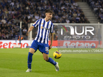 Martim Fernandes of FC Porto plays in the Portuguese Premier League soccer match against Estoril at the Estadio do Dragao in Porto, Portugal...