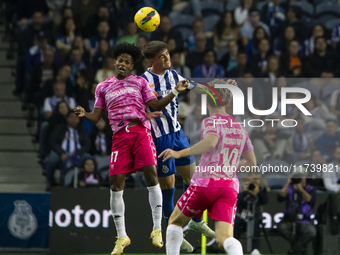 Martim Fernandes of FC Porto plays in the Portuguese Premier League soccer match against Estoril at the Estadio do Dragao in Porto, Portugal...