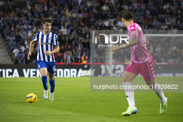 Martim Fernandes of FC Porto plays in the Portuguese Premier League soccer match against Estoril at the Estadio do Dragao in Porto, Portugal...