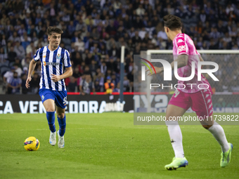 Martim Fernandes of FC Porto plays in the Portuguese Premier League soccer match against Estoril at the Estadio do Dragao in Porto, Portugal...