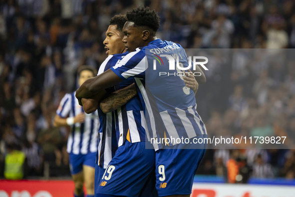 Namaso celebrates after scoring a goal for FC Porto during the Portuguese Primeira Liga soccer match against Estoril at Estadio do Dragao in...