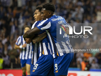 Namaso celebrates after scoring a goal for FC Porto during the Portuguese Primeira Liga soccer match against Estoril at Estadio do Dragao in...