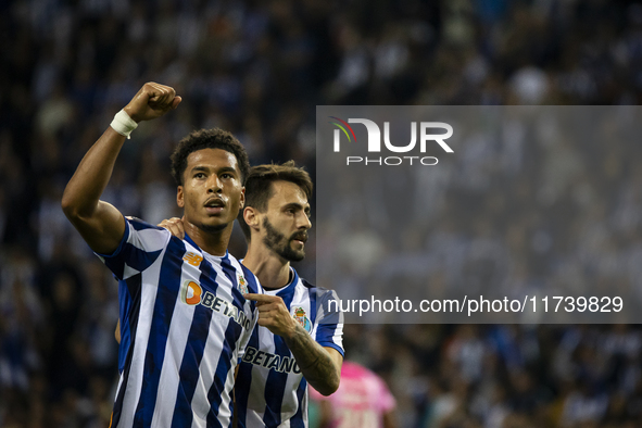 Namaso celebrates after scoring a goal for FC Porto during the Portuguese Primeira Liga soccer match against Estoril at Estadio do Dragao in...