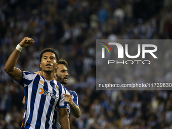 Namaso celebrates after scoring a goal for FC Porto during the Portuguese Primeira Liga soccer match against Estoril at Estadio do Dragao in...