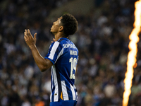 Namaso celebrates after scoring a goal for FC Porto during the Portuguese Primeira Liga soccer match against Estoril at Estadio do Dragao in...