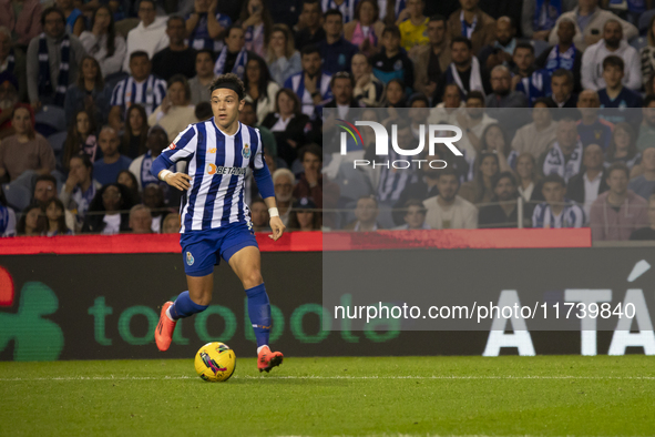 Pepe of FC Porto plays in the Portuguese Premier League soccer match against Estoril at the Estadio do Dragao in Porto, Portugal, on Novembe...