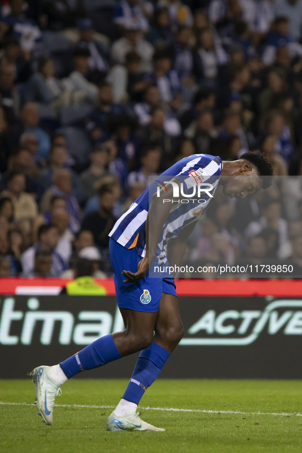 Samu of FC Porto plays in the Portuguese Premier League soccer match against Estoril at the Estadio do Dragao in Porto, Portugal, on Novembe...