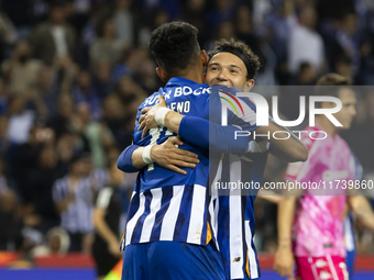 Galeno celebrates after scoring a goal for FC Porto during the Portuguese Primeira Liga soccer match against Estoril at Estadio do Dragao in...