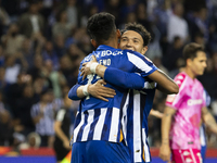 Galeno celebrates after scoring a goal for FC Porto during the Portuguese Primeira Liga soccer match against Estoril at Estadio do Dragao in...