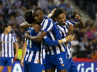 Galeno celebrates after scoring a goal for FC Porto during the Portuguese Primeira Liga soccer match against Estoril at Estadio do Dragao in...