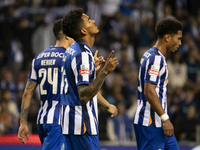 Galeno celebrates after scoring a goal for FC Porto during the Portuguese Primeira Liga soccer match against Estoril at Estadio do Dragao in...