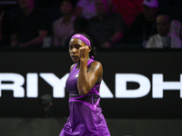 RIYADH, SAUDI ARABIA - NOVEMBER 03: Coco Gauff of USA during her match against Jessica Pegula of USA on day 2 of the 2024 WTA Finals, part o...