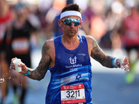 Runner Artun Zehavi of Ireland heads up First Avenue during the New York City Marathon in New York, N.Y., on November 3, 2024. (