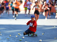 Canadian Christopher Koch heads up First Avenue during the 2024 New York City Marathon in New York, N.Y., on November 3, 2024. (