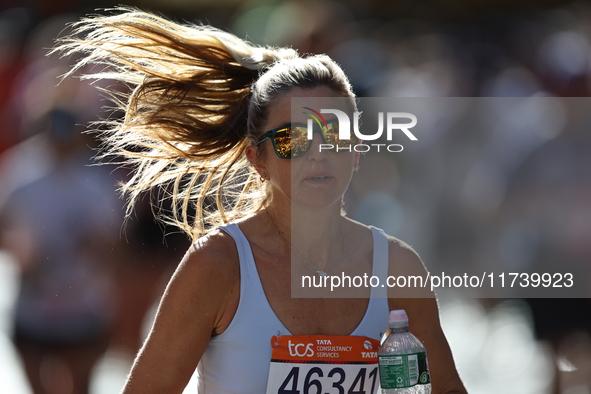 Runner Janine Franklin of Great Britain heads up First Avenue during the 2024 New York City Marathon in New York, N.Y., on November 3, 2024....