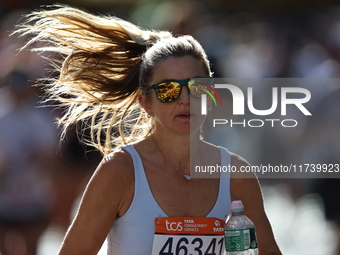 Runner Janine Franklin of Great Britain heads up First Avenue during the 2024 New York City Marathon in New York, N.Y., on November 3, 2024....