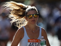 Runner Janine Franklin of Great Britain heads up First Avenue during the 2024 New York City Marathon in New York, N.Y., on November 3, 2024....