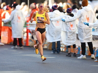 Marathoner Jessa Hanson of the United States races up First Avenue during the 2024 New York City Marathon in New York, N.Y., on November 3,...