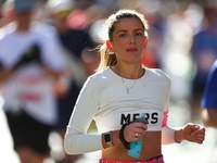 Runner Meredith Shank of the United States heads up First Avenue during the New York City Marathon in New York, N.Y., on November 3, 2024. (