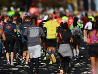 Runners head up First Avenue during the 2024 New York City Marathon in New York, N.Y., on November 3, 2024. (