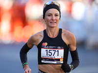 Marathoner Shalene Flanagan of the United States races up First Avenue during the New York City Marathon in New York, N.Y., on November 3, 2...