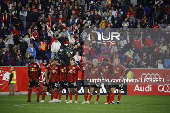 The New York Red Bulls eliminate defending MLS Cup champions The Columbus Crew in a penalty shootout in Harris, New Jersey, on November 3, 2...