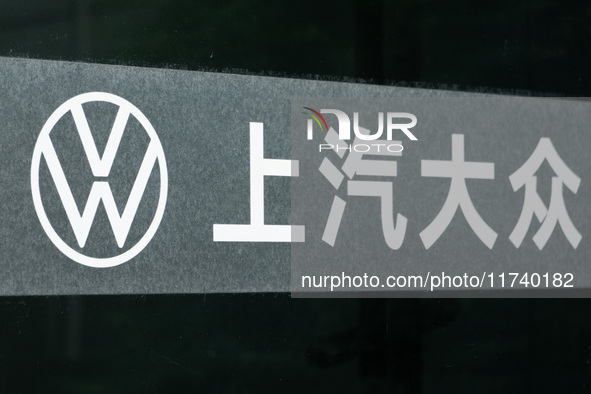 The logo of SAIC Volkswagen is seen in Shanghai, China, on November 4, 2024. 