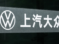 The logo of SAIC Volkswagen is seen in Shanghai, China, on November 4, 2024. (