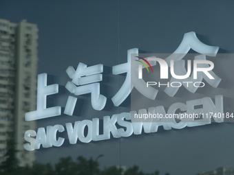 The logo of SAIC Volkswagen is seen in Shanghai, China, on November 4, 2024. (