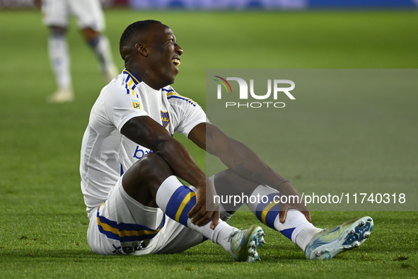 Luis Advincula of Boca Jrs looks on during a Liga Profesional 2024 match between Lanus and Boca Jrs at Estadio Ciudad de Lanus in Lanus, Pci...