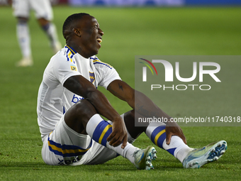 Luis Advincula of Boca Jrs looks on during a Liga Profesional 2024 match between Lanus and Boca Jrs at Estadio Ciudad de Lanus in Lanus, Pci...