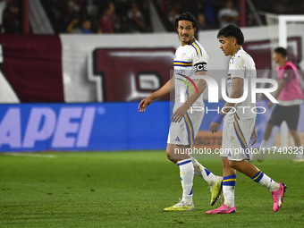 Edison Cavani of Boca Jrs looks on during a Liga Profesional 2024 match between Lanus and Boca Jrs at Estadio Ciudad de Lanus in Lanus, Pcia...