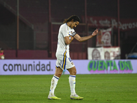 Edison Cavani of Boca Jrs reacts during a Liga Profesional 2024 match between Lanus and Boca Jrs at Estadio Ciudad de Lanus in Lanus, Pcia B...