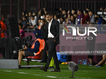 Fernando Gago, coach of Boca Jrs, gives instructions to his team players during a Liga Profesional 2024 match between Lanus and Boca Jrs at...