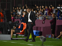 Fernando Gago, coach of Boca Jrs, gives instructions to his team players during a Liga Profesional 2024 match between Lanus and Boca Jrs at...