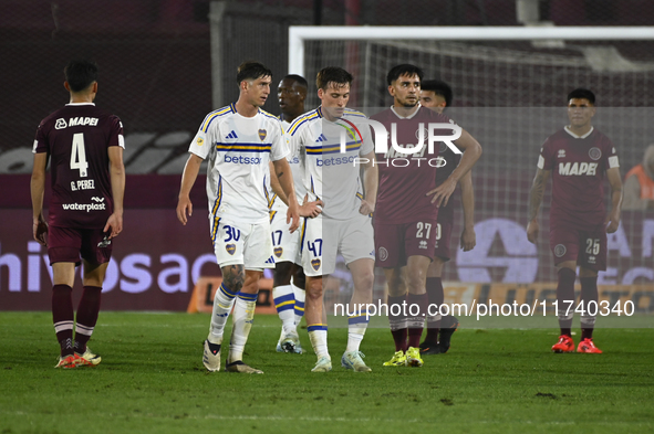 Players of Boca Jrs leave the field after losing a match in the Liga Profesional 2024 between Lanus and Boca Jrs at Estadio Ciudad de Lanus...