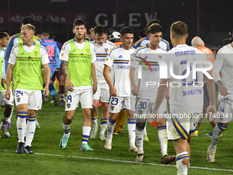 Players of Boca Jrs leave the field after losing a match in the Liga Profesional 2024 between Lanus and Boca Jrs at Estadio Ciudad de Lanus...