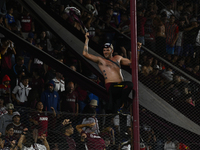 Fans of Lanus show their support for their team after a Liga Profesional 2024 match against Boca Jrs at the Estadio Ciudad de Lanus in Lanus...