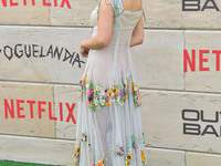 Fiona Palomo arrives at Netflix's Poguelandia 2024 Event Celebrating 'Outer Banks' Season 4 Part 2 held at Barker Hangar on November 2, 2024...