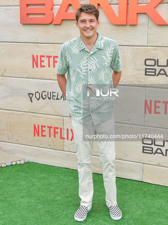 Parker Seidel arrives at Netflix's Poguelandia 2024 Event Celebrating 'Outer Banks' Season 4 Part 2 held at Barker Hangar on November 2, 202...