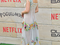 Fiona Palomo arrives at Netflix's Poguelandia 2024 Event Celebrating 'Outer Banks' Season 4 Part 2 held at Barker Hangar on November 2, 2024...