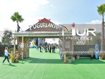 A general view of atmosphere at Netflix's Poguelandia 2024 Event Celebrating 'Outer Banks' Season 4 Part 2 held at Barker Hangar on November...