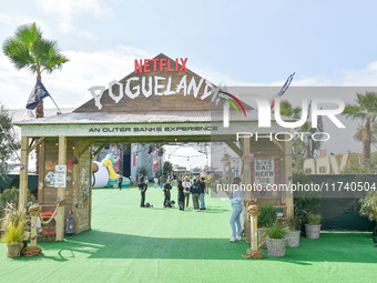 A general view of atmosphere at Netflix's Poguelandia 2024 Event Celebrating 'Outer Banks' Season 4 Part 2 held at Barker Hangar on November...