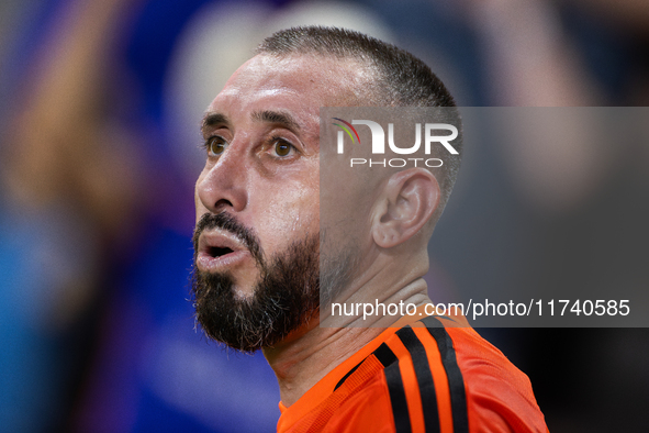 Hector Herrera participates in a playoff match between Houston Dynamo and Seattle Sounders at Shell Energy Stadium in Houston, Texas, on Nov...