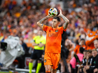 Houston Dynamo defender Franco Escobar participates in a playoff match between Houston Dynamo and Seattle Sounders at Shell Energy Stadium i...